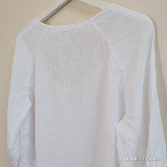 The White Company Tie-Neck 100% Linen Top – White – US 6 - Picture 12 of 15